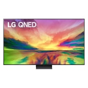 A front view of the LG QNED TV with infill image and product logo on