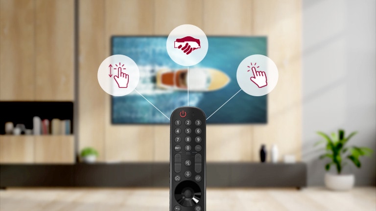 Core functions of magic remote control shown in pictogram
