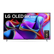 Front view with LG OLED evo and 10 Years World No.1 OLED Emblem on screen, as well as the Soundbar below. 