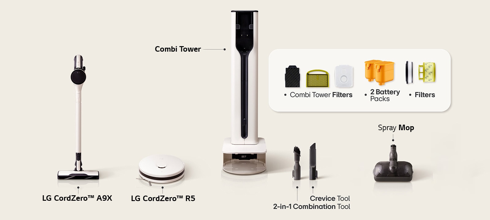 LG CordZero All-in-On Tower Combi revoluciona la limpieza del hogar