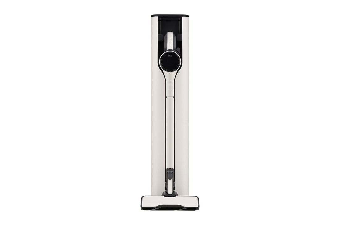 Front view of LG CordZero™ All-in-One Tower A9X Wireless Vacuum Cleaner (Made in Korea, Calming Beige), A9X-AUTO