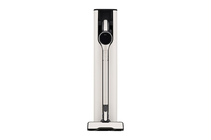 Front view of LG CordZero™ All-in-One Tower A9X Wireless Vacuum Cleaner (Made in Korea, Calming Beige), A9X-AUTO