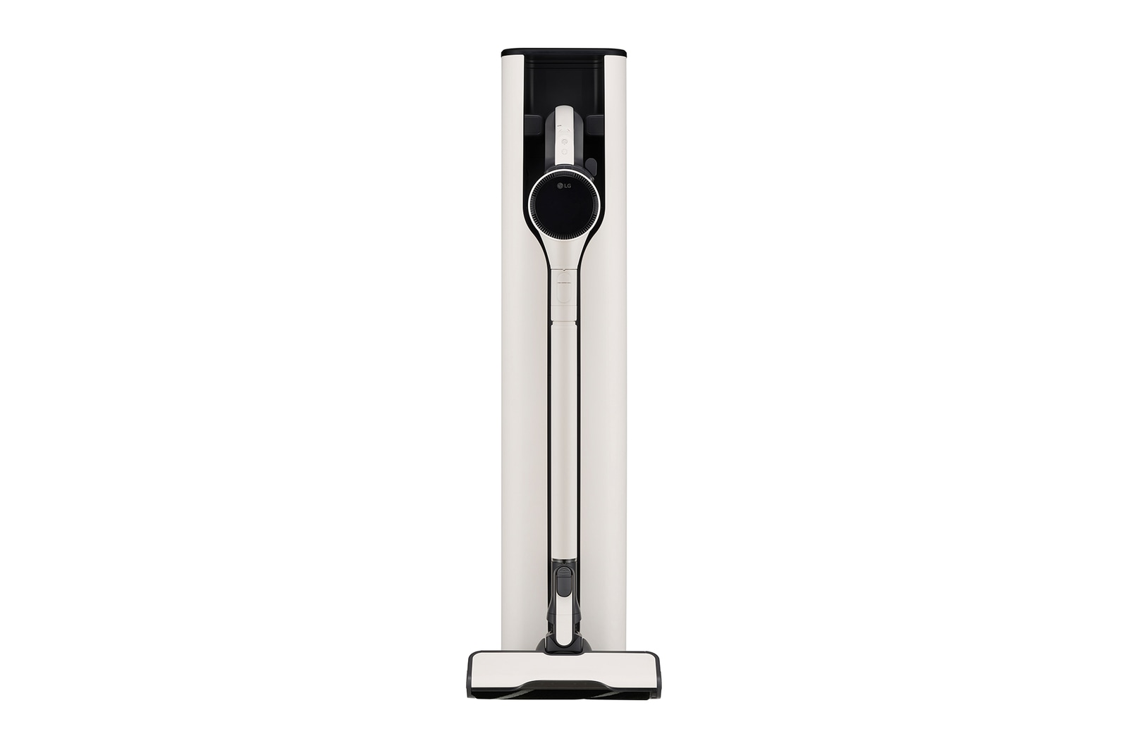 Front view of LG CordZero™ All-in-One Tower A9X Wireless Vacuum Cleaner (Made in Korea, Calming Beige), A9X-AUTO