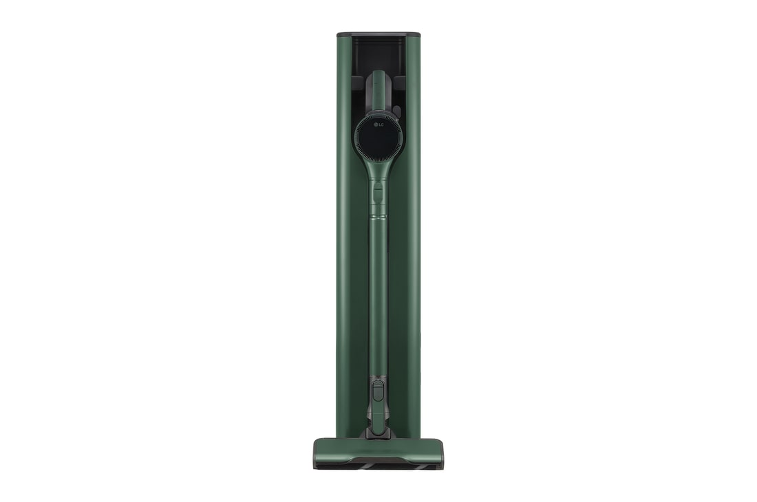 Front view of LG CordZero™ All-in-One Tower A9X Wireless Vacuum Cleaner (Made in Korea, Calming Green), A9X-STEAM