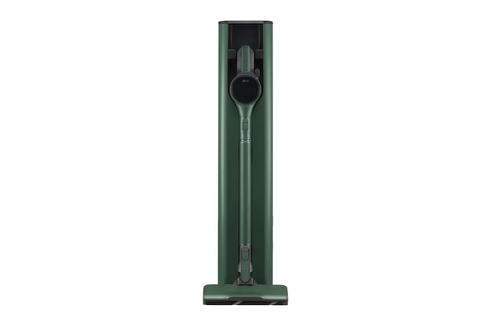 Front view of LG CordZero™ All-in-One Tower A9X Wireless Vacuum Cleaner (Made in Korea, Calming Green), A9X-STEAM