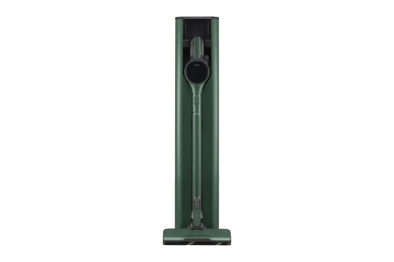 Front view of LG CordZero™ All-in-One Tower A9X Wireless Vacuum Cleaner (Made in Korea, Calming Green), A9X-STEAM