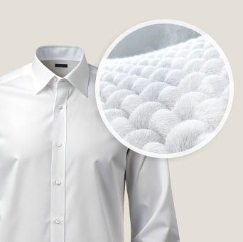 an enlarged and steamed fabric detail 	