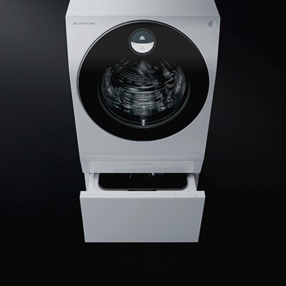 alt="Twinwash feature of LG SIGNATURE Washing Machine."