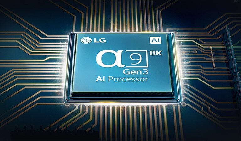 The Alpha 9 chip is mounted on a TV mainboard.