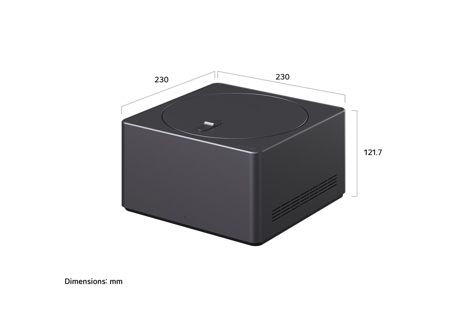 Zero Connect Box with its corresponding size dimensions in millimeters. 