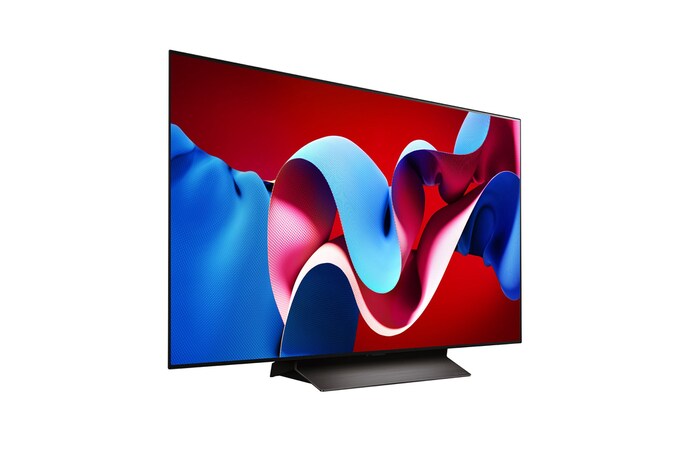 Right-facing side view of LG OLED evo TV, OLED C4