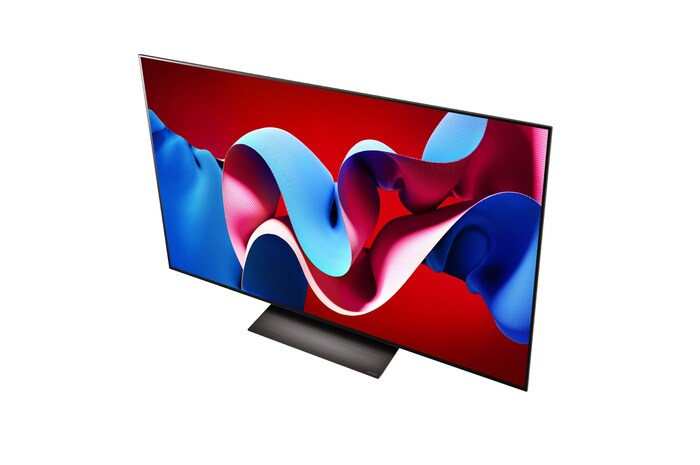 Angled view of LG OLED evo TV, OLED C4 from above