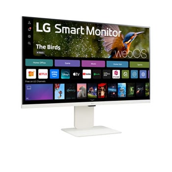 -15 degree side view of LG Smart Monitor 32SR83U-W