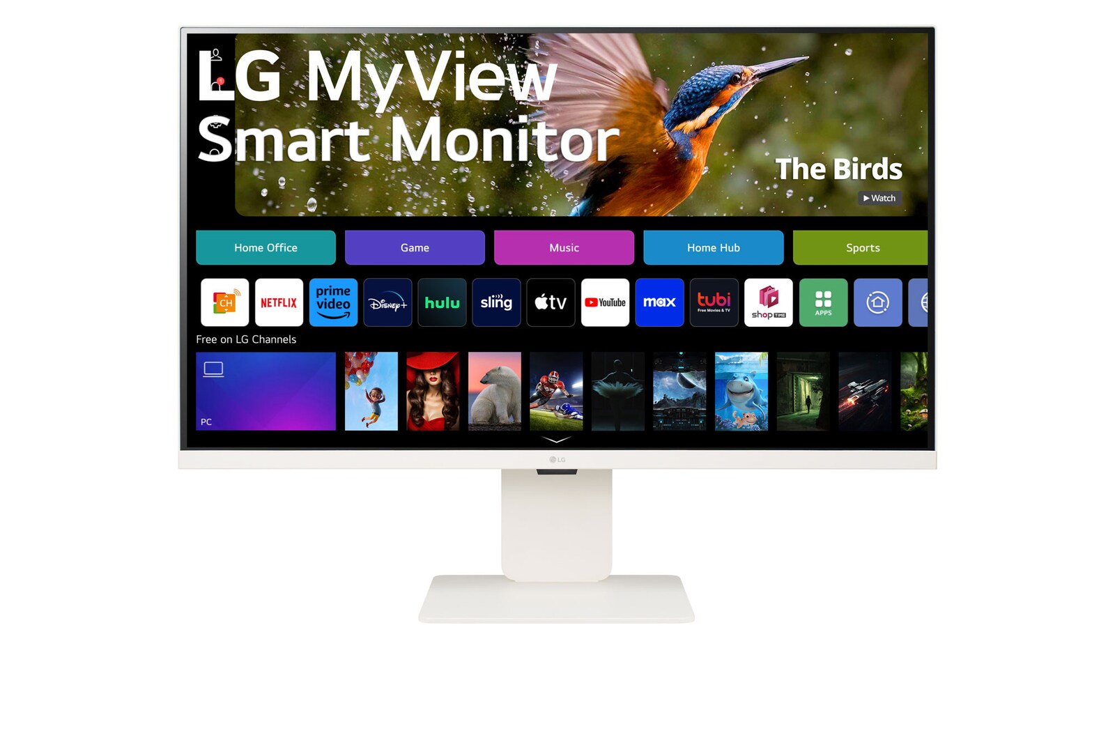front view of LG MyView Smart Monitor 32SR83U-W with webcam