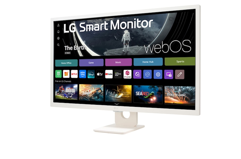 LG 31.5" Full HD IPS Smart Monitor with webOS, 32SR50F-W