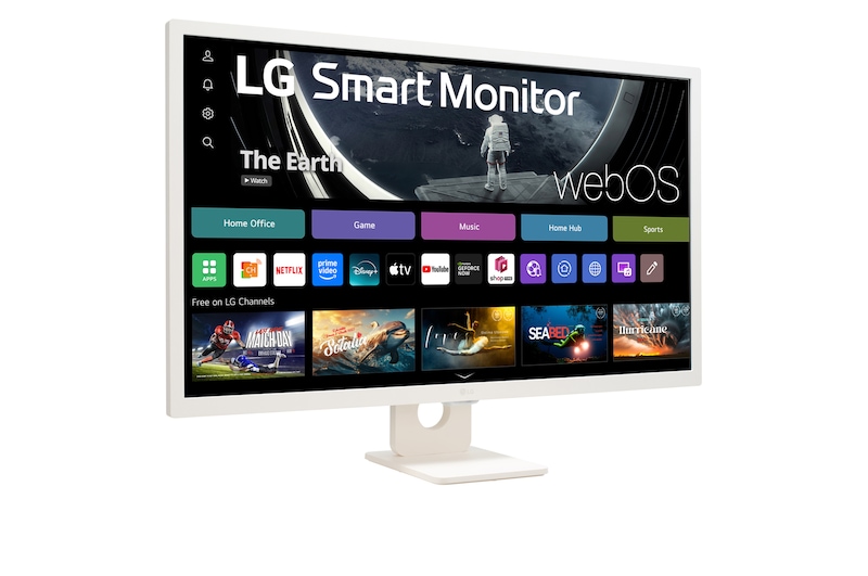 LG 31.5" Full HD IPS Smart Monitor with webOS, 32SR50F-W