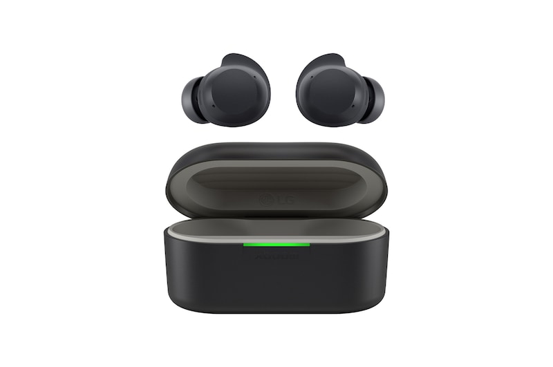 front view of LG xboom Buds with earbuds apart