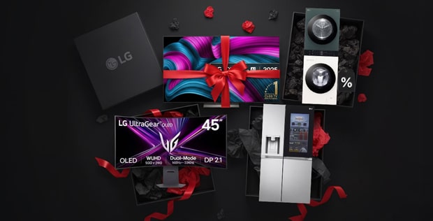 LG háztartási készülékeket bemutató képek	