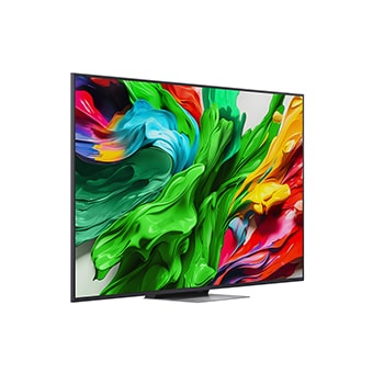 LG QNED evo TV szögben kissé jobbra néző oldalnézetben