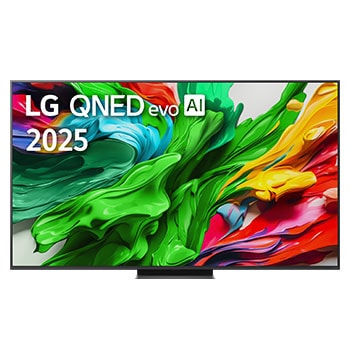 50QNED87A3D elölnézet LG QNED evo AI logóval