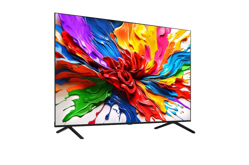 LG QNED evo QNED92 TV balra néző oldalnézete.