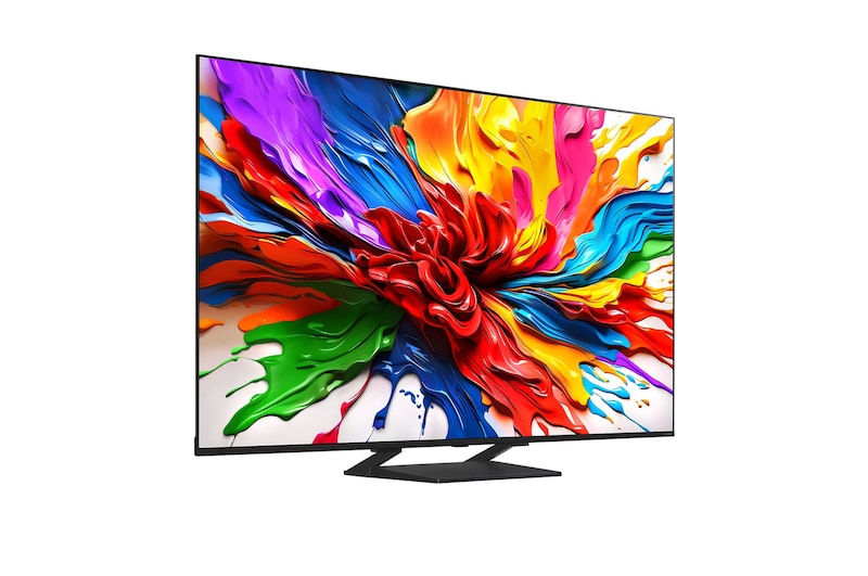 LG QNED evo QNED93 TV balra néző oldalnézete.