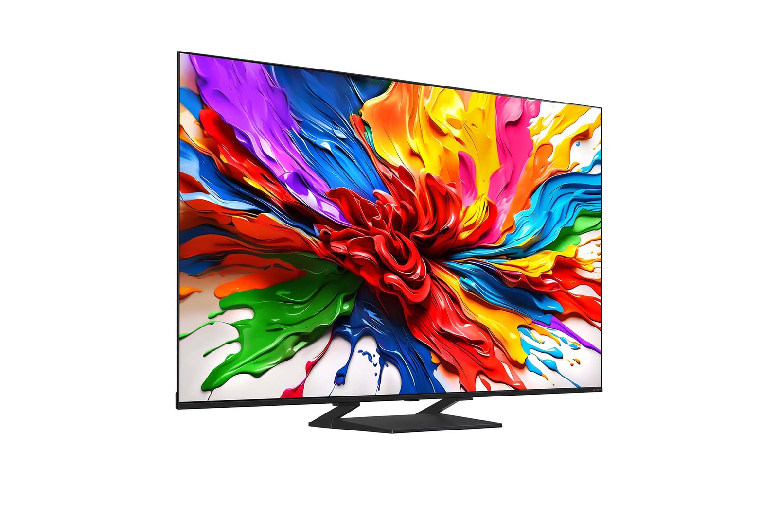 LG QNED evo QNED93 TV balra néző oldalnézete.
