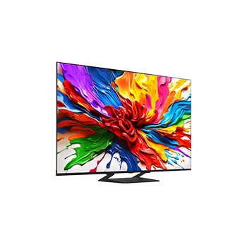 LG QNED evo QNED93 TV balra néző oldalnézete.