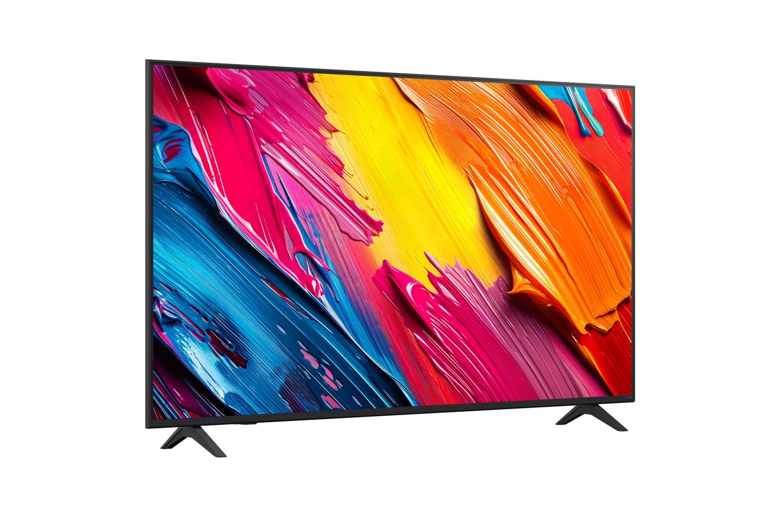 LG QNED TV szögben kissé jobbra néző oldalnézetben