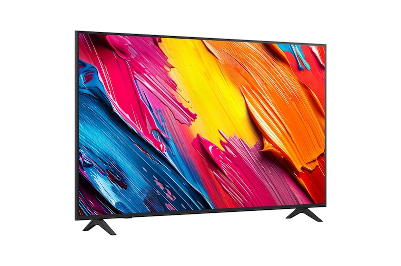 LG QNED TV szögben kissé jobbra néző oldalnézetben