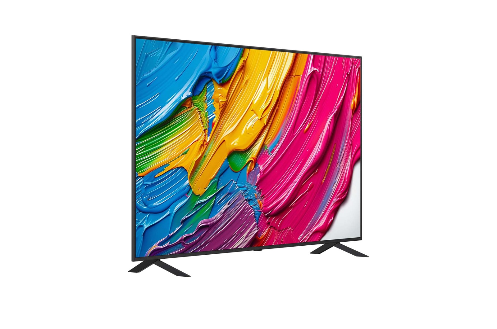 LG QNED TV szögben kissé jobbra néző oldalnézetben