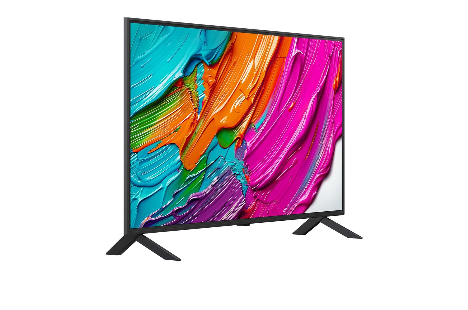LG QNED8E AI TV enyhe oldalnézet
