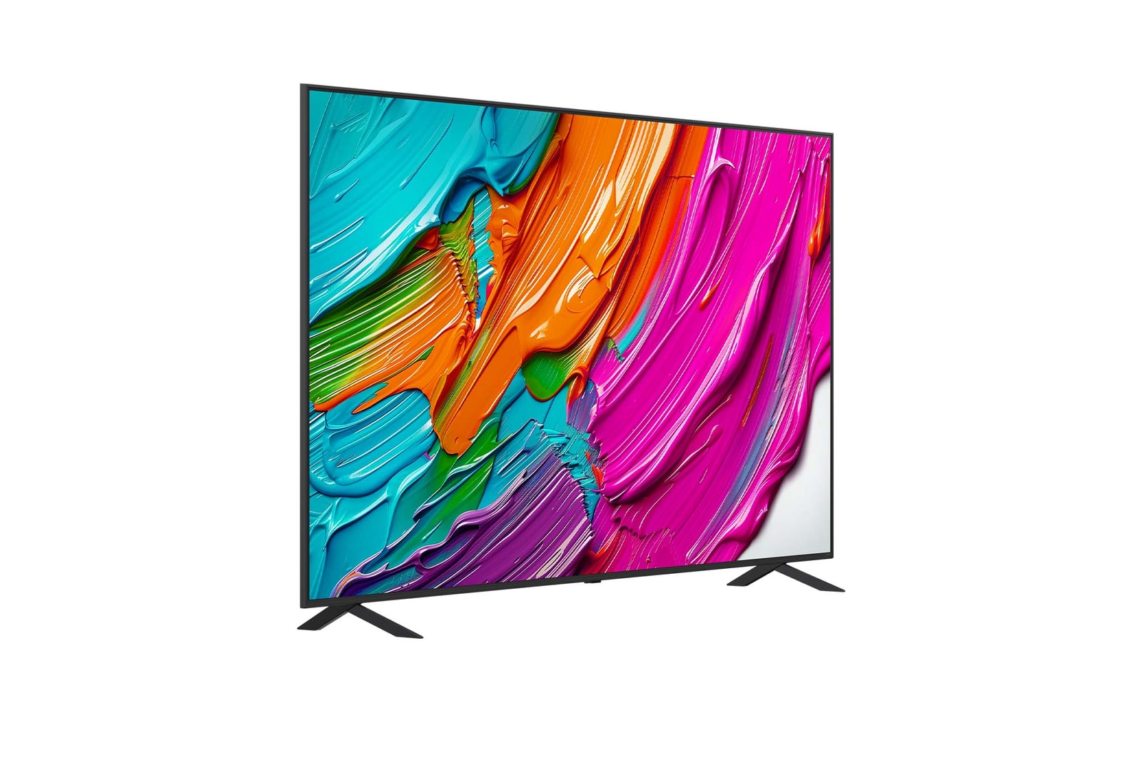 LG QNED8E AI TV enyhe oldalnézet