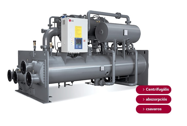 Chiller located on white background.