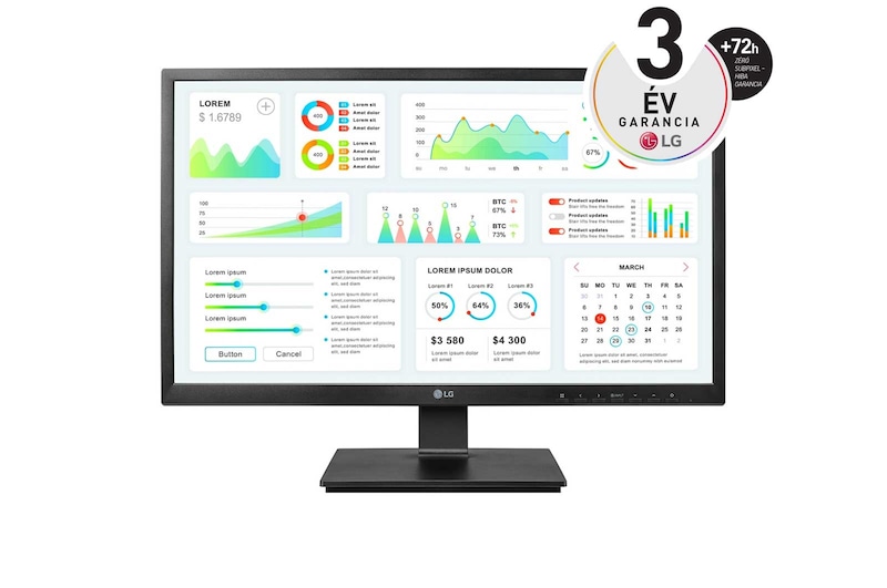 LG 23,8'' méretű All-in-One Zero Client FullHD IPS kijelző, 24CK550Z-BP