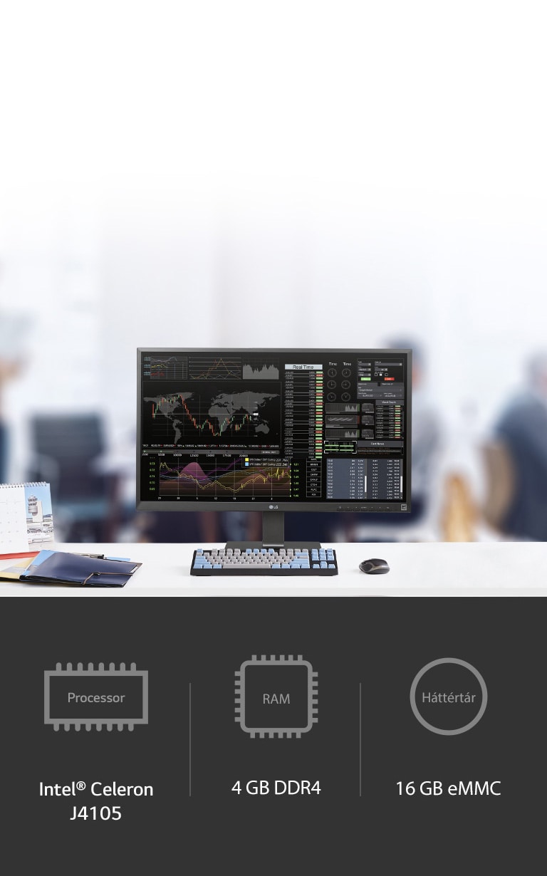 Még nagyobb teljesítmény a processzornak (Intel® Celeron J4105), RAM-memóriának (4 GB DDR4) és háttértárnak (16 GB eMMC) köszönhetően.