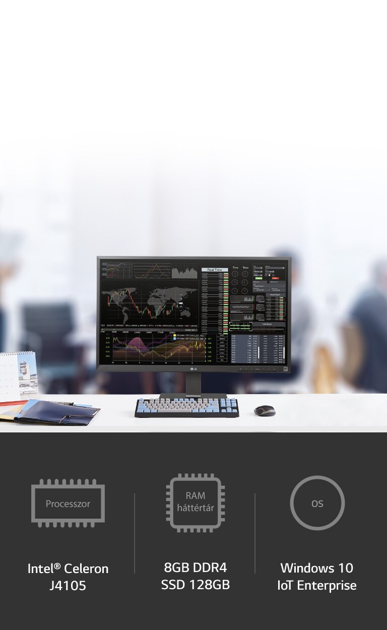 Még nagyobb teljesítmény a processzornak (Intel® Celeron J4105), RAM-memóriának/háttértárnak (8 GB DDR4 / SSD 128 GB) és operációs rendszernek (Windows10 IoT Enterprise) köszönhetően