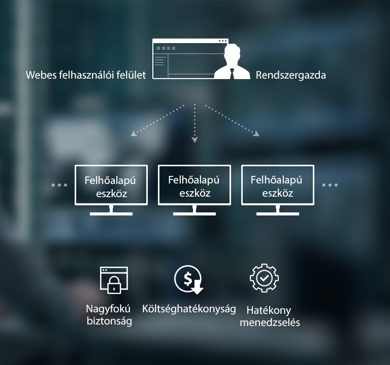 A rendszergazda a rendelkezésre álló webes felületről több felhőalapú eszközt vezérelhet. A várható előnyök a nagyfokú biztonság, valamint a költségkímélő és hatékony menedzselés.