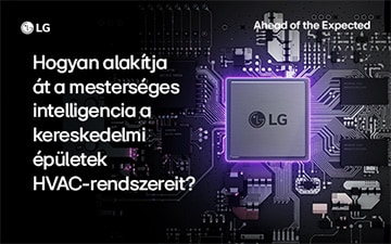 LG HVAC blogborító, amely bemutatja, hogyan alakítják át az AI-alapú HVAC-rendszerek a kereskedelmi épületeket.