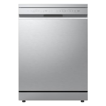 Front view of QuadWash™ gőzös mosogatógép TrueSteam™ technológiával, Automatikus ajtónyitás, 14 teríték, ThinQ™ WiFi funkció DF273FVS