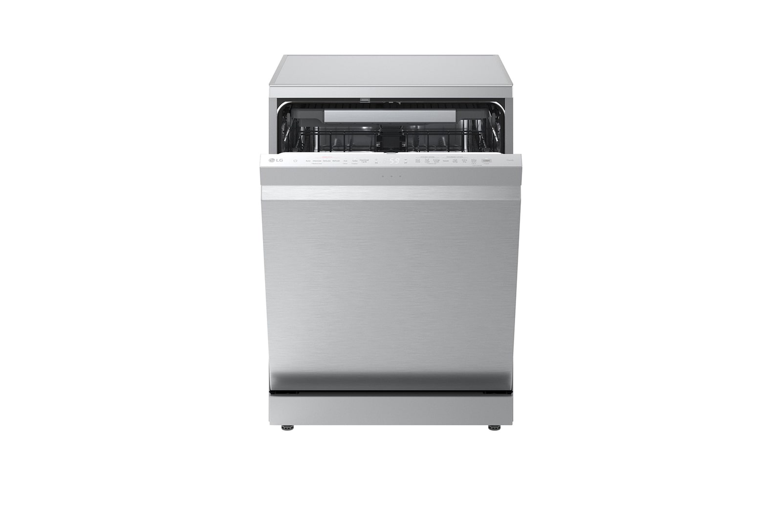 LG QuadWash™ gőzös mosogatógép TrueSteam™ technológiával, Automatikus ajtónyitás, 14 teríték, ThinQ™ WiFi funkció, DF375HVS