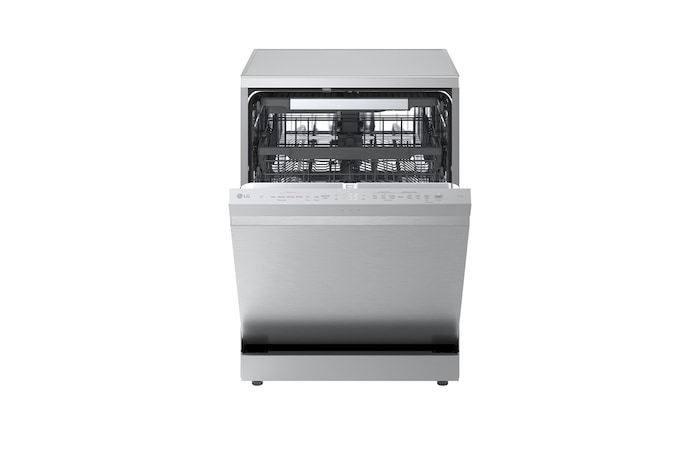 LG QuadWash™ gőzös mosogatógép TrueSteam™ technológiával, Automatikus ajtónyitás, 14 teríték, ThinQ™ WiFi funkció, DF375HVS