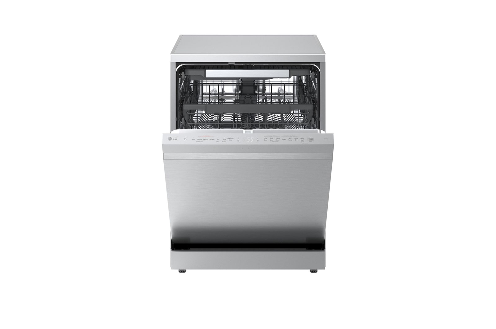 LG QuadWash™ gőzös mosogatógép TrueSteam™ technológiával, Automatikus ajtónyitás, 14 teríték, ThinQ™ WiFi funkció, DF375HVS