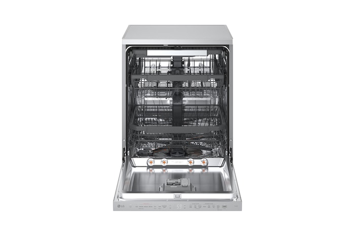 LG QuadWash™ gőzös mosogatógép TrueSteam™ technológiával, Automatikus ajtónyitás, 14 teríték, ThinQ™ WiFi funkció, DF375HVS