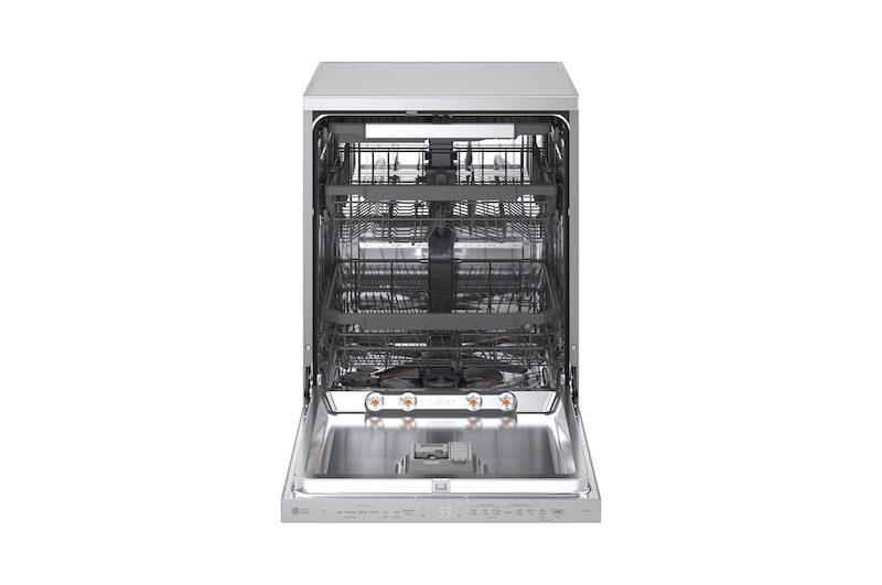 LG QuadWash™ gőzös mosogatógép TrueSteam™ technológiával, Automatikus ajtónyitás, 14 teríték, ThinQ™ WiFi funkció, DF375HVS