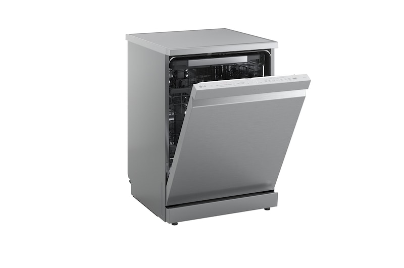 LG QuadWash™ gőzös mosogatógép TrueSteam™ technológiával, Automatikus ajtónyitás, 14 teríték, ThinQ™ WiFi funkció, DF375HVS