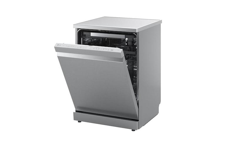 LG QuadWash™ gőzös mosogatógép TrueSteam™ technológiával, Automatikus ajtónyitás, 14 teríték, ThinQ™ WiFi funkció, DF375HVS