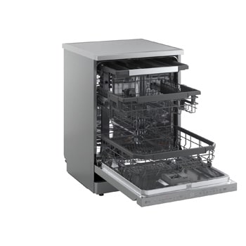 LG QuadWash™ gőzös mosogatógép TrueSteam™ technológiával, Automatikus ajtónyitás, 14 teríték, ThinQ™ WiFi funkció, DF375HVS