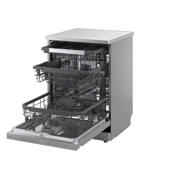 LG QuadWash™ gőzös mosogatógép TrueSteam™ technológiával, Automatikus ajtónyitás, 14 teríték, ThinQ™ WiFi funkció, DF375HVS