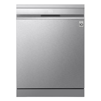 Front view of QuadWash™ gőzös mosogatógép TrueSteam™ technológiával, Automatikus ajtónyitás, 14 teríték, ThinQ™ WiFi funkció DF587HVS